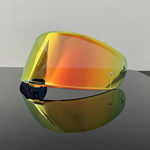 Casque de moto avec visière pare-soleil Gold Red compatible LS2 FF811