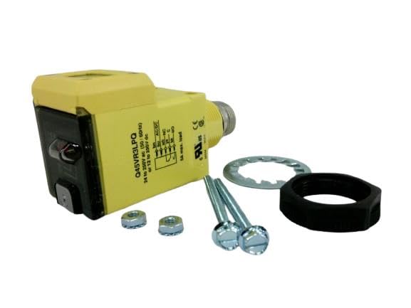 BANNER ENGINEERING Q45VR3LPQ (54314), 0.15 TO 6 M RANGE, 12-250V DC / 24-250VAC INPUT, 5 PIN MINI INTEGRAL QUICK-DISCONNECT CONNECT, IP67, PHOTOELECTRIC SENSOR, POLARIZED RETRO, SPDT ELECTROMECHANICAL