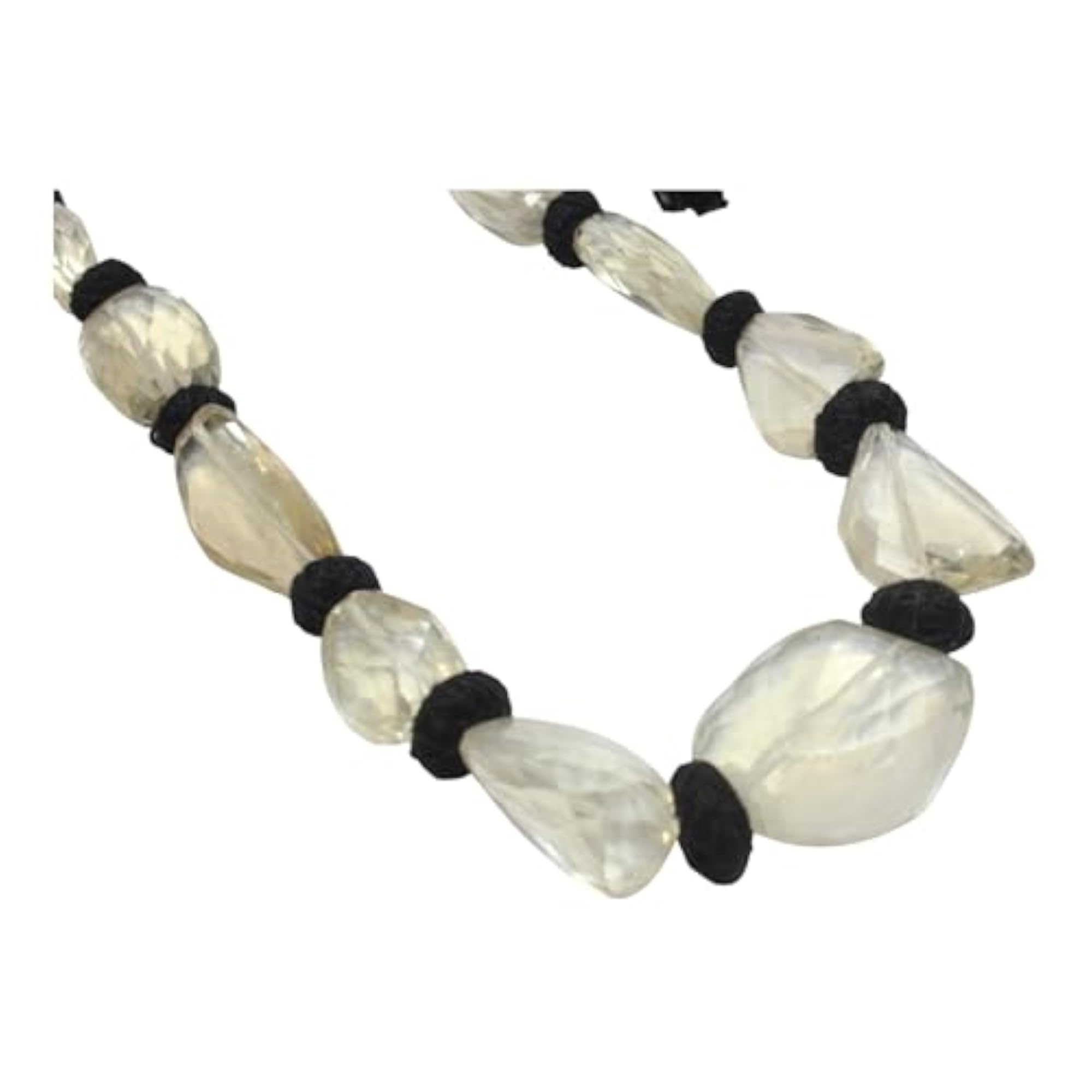 Natural Golden Topaz Gemstone Bead Necklace, Adjustable