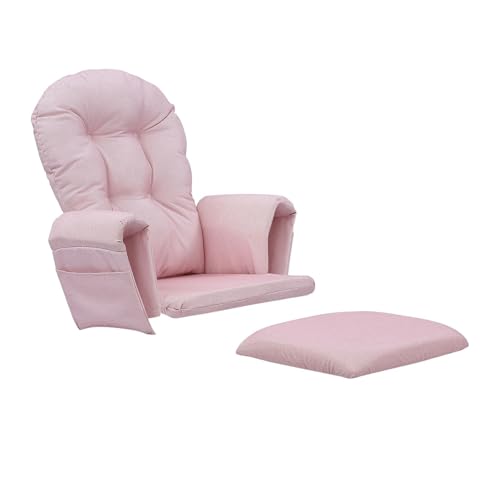 Cojín para mecedora de lactancia rosa y salón kit de 5 piezas mullidas con bolsillos