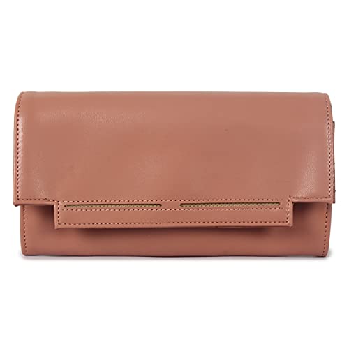Image of The Clownfish Laura Collection Womens Wallet Clutch Ladies Purse with Multiple Card Slots (Apricot)