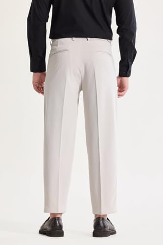 Image of SNITCH Cream Relaxed Fit Korean Ankle Length Trousers