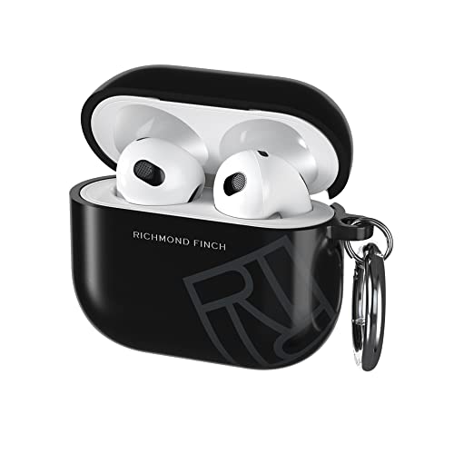 RICHMOND & FINCH Compatible with Airpods 3 Case, Black RF Design, Shockproof, Scratch Resistant, Wireless Charging Compatible