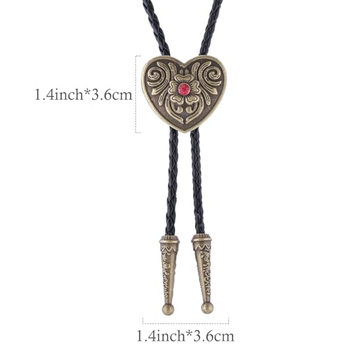 Image of Bolo Tie for Men Women Western Cowboy Bolo Tie Heart Necktie Cowboy Carter Fan