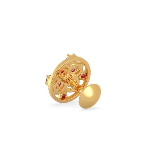 Image of Malabar Gold & Diamonds 22KT | Pure Yellow Gold Precious Stone Nose Pin For Women