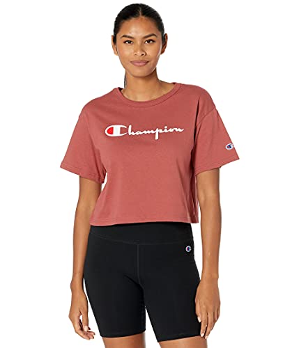 champion script logo cropped tee