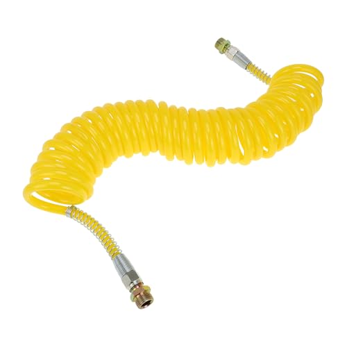 Partuto Manguera De Freno De Aire En Espiral De 30 Círculos Enfriador De Aceite Línea De Cola Corta Bobina Tractores Ensamblaje Con Conexión M22X1.5 Npt Amarillo 24.5Ft