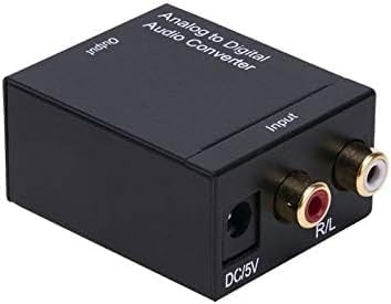BLACK CROWN Digital to Analog Audio Converter DAC Digital SPDIF Optical to Analog L/R RCA Converter Toslink Optical to 3.5mm Jack Adapter for gaming console HD DVD Amp