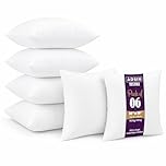 Set of 6-45cm x 45cm Hollowfibre New White Hollowfiber Cushion Pad Inner Stuffer Pillow Polyester Insert Square Hypoallergenic (Pack of 6 | 18" x 18")