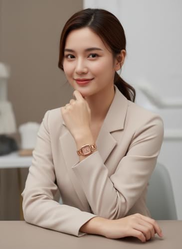 Image of Designer Stylish Watch Elegant Classic Casual Wrist Watch Square Small Face Ultra Slim Ladies Watches