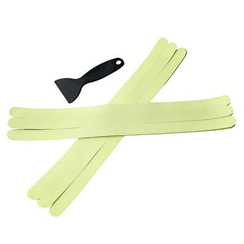 Yinuoday 12 Pcs Anti Slip Tape, Non Slip Shower Stickers with Scraper Fluorescent Bath Tub Non Slip Decals Adhesiv Strips for Baby Senior Adult 15 x 0.8 inch
