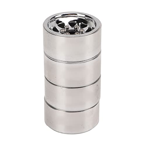 RC Wheel Hub Lightweight Metal Rims Upgrade SCX24 Deadbolt JLU (Silver)