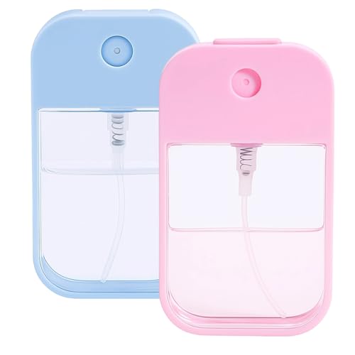 tiyiyok 2 Mini Atomizadores de 45 ml, Bote Spray Pulverizador Recargable Reutilizable, Atomizador de Perfume Recargable, para Perfumes, Tónico Facial, Cosméticos, Pulverizador Agua Portátil de Viaje