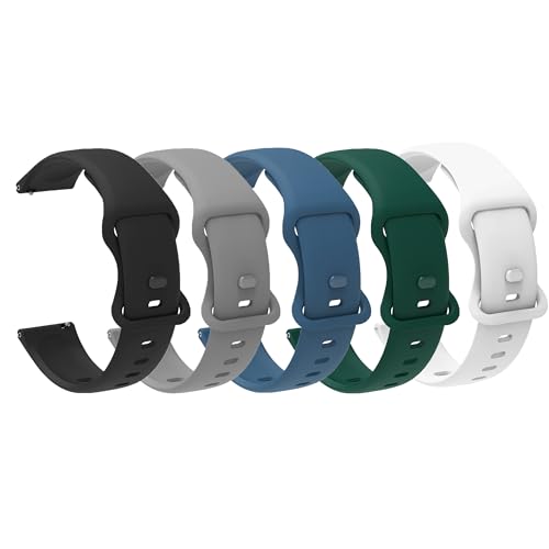 Lamshaw Compatible for RifePhi Smart Watch Bands, Quick Release New Soft Silicone Sport Replacement Strap Compatible for RifePhi A51, G51 Smart Watch (5 Pack-1, 22mm size band)