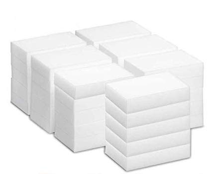 Klickpick HomeMagic Cleaning Sponge in Bulk White Sponges Melamine Foam Cleaning Pad - Eraser Sponge for All Surface – Bathroom, Kitchen, Floor, Baseboard Wallcleaner (100)