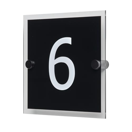 Plaque de maison personnalisable avec chiffres et lettres d'adresse, effet 3D, en vinyle acrylique, toutes les fixations sont faciles à voir