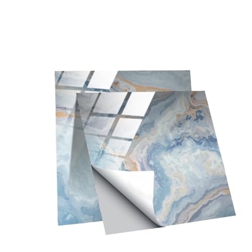 QAUUCP Azulejos Adhesivos 10 Pegatinas Autoadhesivas de PVC for Azulejos de Cocina, for Pared, de Cristal, Efecto Piedra Artificial, for salpicadero de baño.(TS242,3.9 Inch)
