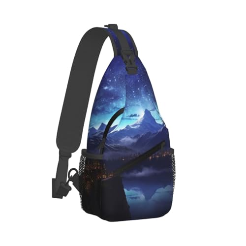 Bolso cruzado para pecho estilo deportivo negro miniatura 2