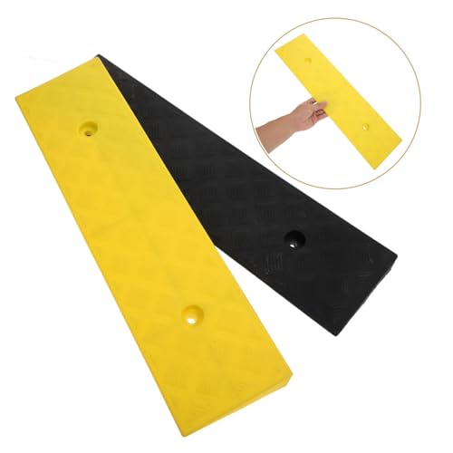 2pcs Alfombrillas de umbral para puerta con banda antideslizante para silla de ruedas, goma industrial con textura áspera para seguridad, ángulo de inclinación de 22 grados para entrada de garaje miniatura 7