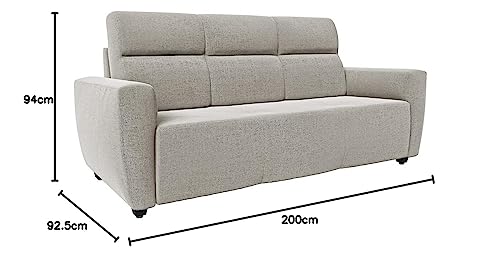 Image of Wakefit Sofa Set for Living Room | 3 Year Warranty | 3 Seater Sofa, Sofa Set, Wooden Sofa Set for Living Room, Three Seater Sofa - Belize (Fabric, White)