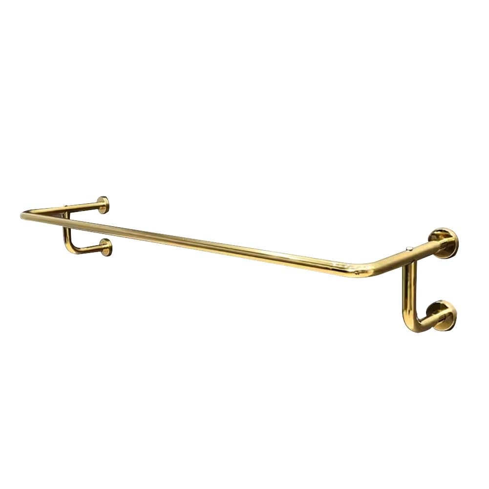 HPTHLY Clothes Rack, Industrial Pipe Clothing Rack For Hanging Clothes, Wall Mounted Clothing Display Stand, For Closet Storage (Gold-60X35X15Cm)