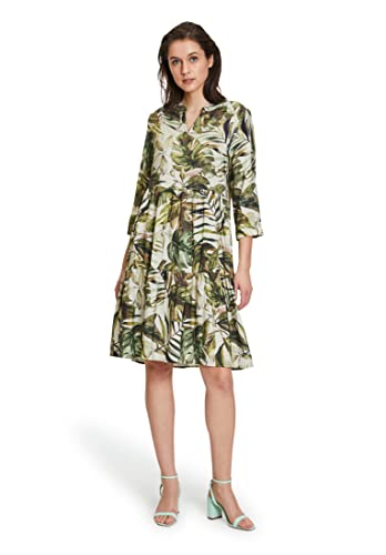 CARTOON WORLD Damen 1425/7213 Kleid, Khaki/Creme, 42