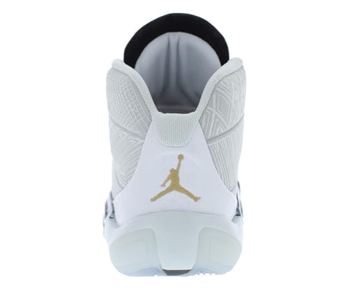 NIKE Air Jordan XXXVIII FIBA Basketball Shoes (FN7481-100, White/Pure Platinum/Metallic Gold) Size 9.54