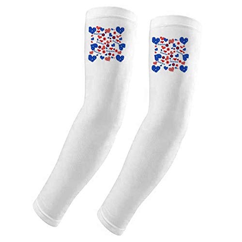 Mangas de brazo transpirables contra quemaduras con diseño USA Love Heart Flower elástico