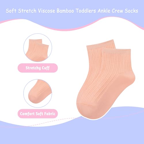 SERISIMPLE Viscose Bamboo Unisex Baby Boy Girl Socks Toddlers Ankle Crew Thin Soft Socks Stretch Breathable Newborn 5 Pairs2