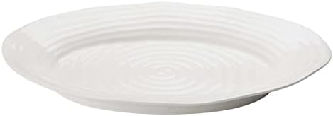 Portmeirion Sophie Conran White Large Oval Platter | Porcelain Serving Tray for Appetizers, Snacks, and Sandwiches | 17 x 13 Inch | Dishwasher and Microwave Safe