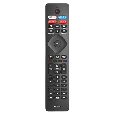 RF402A-V14 Replacement Remote Control for Philips TVs, Easy Setup, Streaming Shortcuts, Compatible with Android and Google Smart TVs, Works with PFL5604, PFL5704, PFL5766 Series, No Voice Function