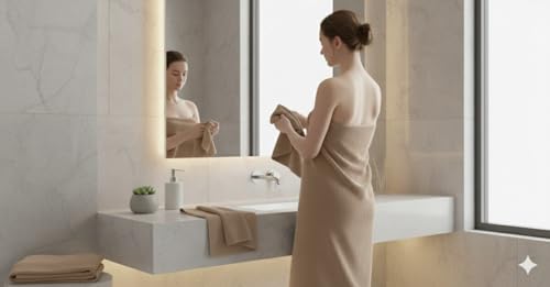 Image of Dribble Coral Fleece Microfiber Towel Set | Ultra Soft & Highly Absorbent Hand Towel + Bath Towel | 450 GSM Quick Dry Towels for Bathroom, Home, Gym & Travel (Pack of 2, Brown)
