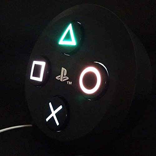Abajur Luminária Botão PlayStation® PS4 Preto com Fio