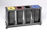 PROREGAL Robuste Wertstoffsammelstation 4-Fach mit Behälter | 58 Liter, HxBxT...
