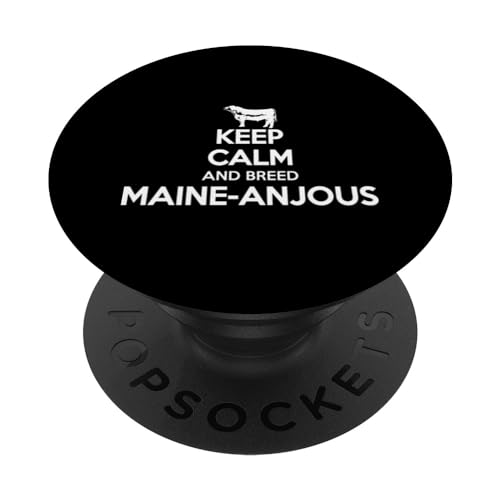 Keep Calm And Breed - Farmer Breeder Cow Maine Anjou PopSockets Swappable PopGrip, Black
