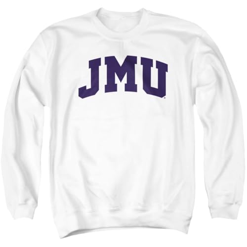 LOGOVISION James Madison University School Name Arch Unisex Adult Crewneck Sweatshirt White Large