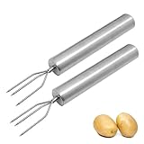 Pellkartoffelset Pellkartoffelgabel Set Edelstahl-Gabeln für Pellkartoffeln Premium-Set mit Sicherheitskappen robust elegant ideal für Gemüse Grillgut ergonomischer Griff Dreizack Spieß