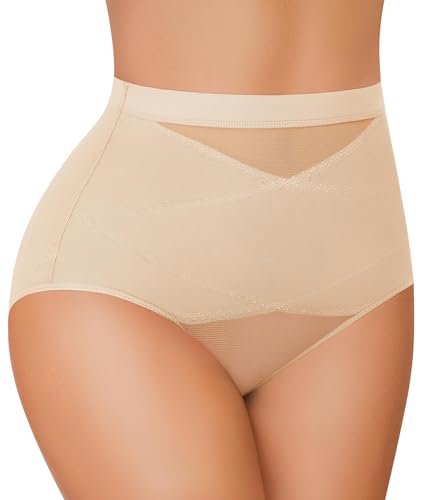 Mutande Contenitiva Donna Guaina Pancera Contenitivo Pancia Piatta Vita Alta - 221R2 Beige L