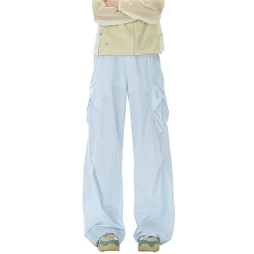 Men's Pants Workwear Ice Silk Wide Leg Lightweight Loose Summer Casual Long Pants for Men