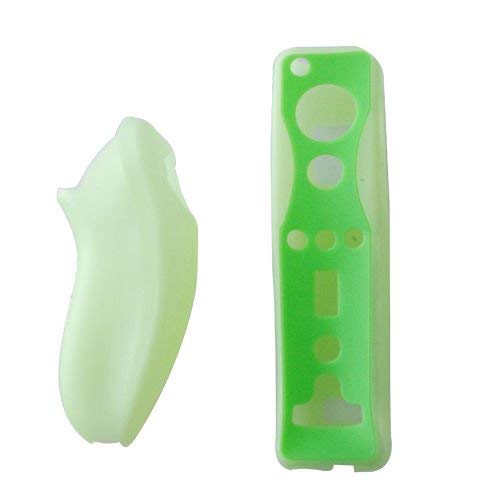 OSTENT Weiche Siliziumabdeckung Hülle Hautbeutel für Nintendo Wii Remote Nunchuk Controller Farbe Grün grün