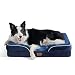 Bedsure Sofá Perro Ortopédica Grande - Cama Perro Desenfundable y Lavable, Colchon Perro con Forro Impermeable y Espuma Viscoelastica, Azul Tibetano, L