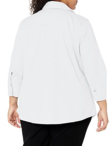 Foxcroft Women's Plus-Size Paige Essential Non Iron Blouse, White, 16 #TOP2