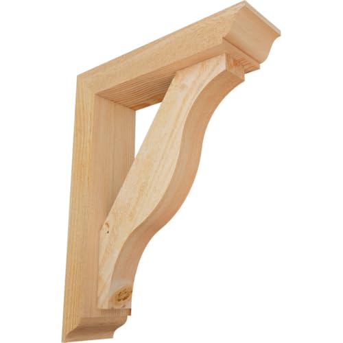 4"W x 14"D x 18"H Funston Traditional Rough Sawn Bracket w/Offset Brace, Douglas Fir