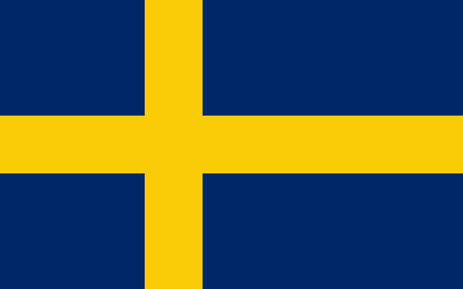 Drapeau Suède pre-1906 grand format bleu et jaune ancien pour mât