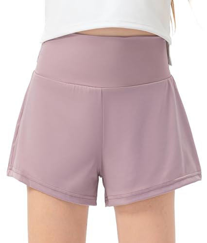 Girls Athletic Shorts 5-12 Years,Running Shorts with Liner