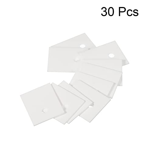 PATIKIL 30Stk Aluminiumoxid Keramik Blatt Kühlkissen Isolierblatt 4mm Loch Hohe Hartness für MOS Transistor 28x22x1mm(1.1x0.87x0.04)