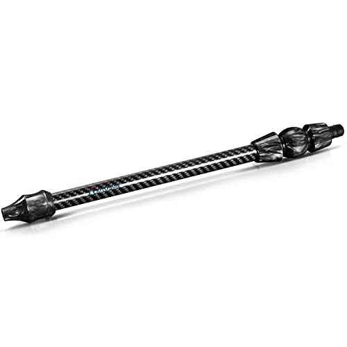 Pieza de boquilla de mango de manguera de cachimba Kitosun Accesorios de cachimba 100% fibra de carbono Mango de shisha con piezas de boca de resina Diseño ergonómico universal elegante (negro+gris) Cover