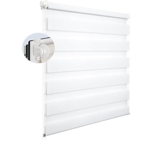 Window Shades 75 x 180 cm Insulated UV Protection, Curtains Light Filtering in a Variety of Sizes Ideal for Bedroom, White