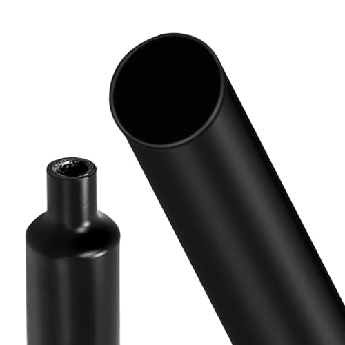 4:1 Gaine Termorétractable,Gaine Retractable pour Fil Electrique,Manchon Thermoretractable,Tube Thermorétractables avec Adhésif,pour Fil Electrique,Câbles Isolants,2m de Longueur(Ø12mm,Noir)