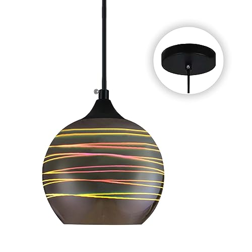 Glamight 0004 Modern Glass Pendant Light Kitchen Island Modern Hanging Light Fixtures Creative 3D Colorful Pendant Lights For Dining Room,Bar,Hotel,Use E27 Bulb 9.8 Inch Diam cover